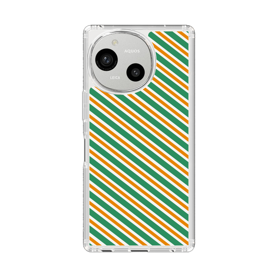 Slim Protection Case［ Small Stripe - Green × Orange ］