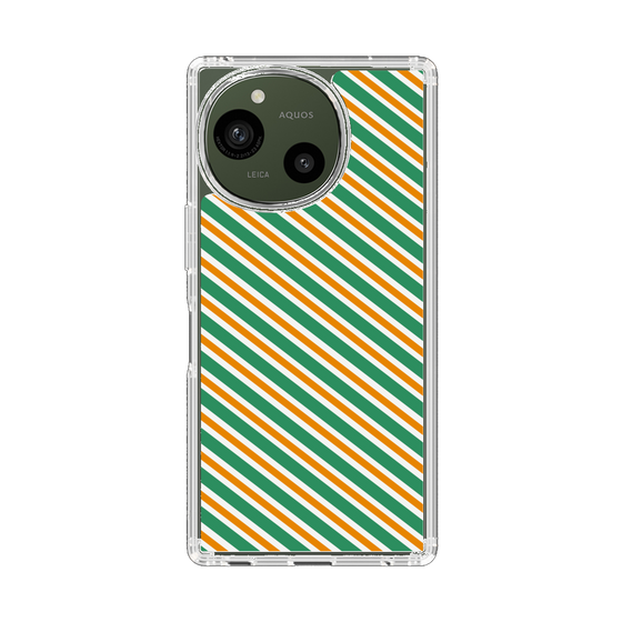 Slim Protection Case［ Small Stripe - Green × Orange ］