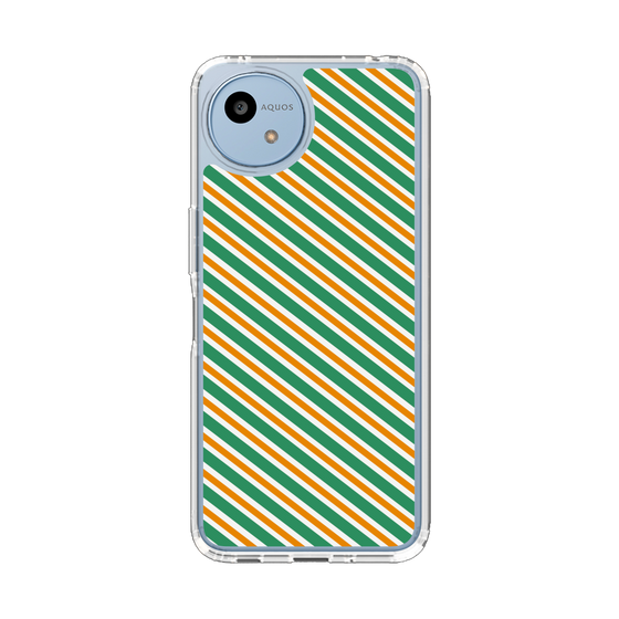Slim Protection Case［ Small Stripe - Green × Orange ］