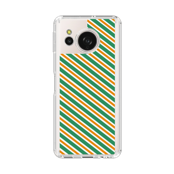 Slim Protection Case［ Small Stripe - Green × Orange ］