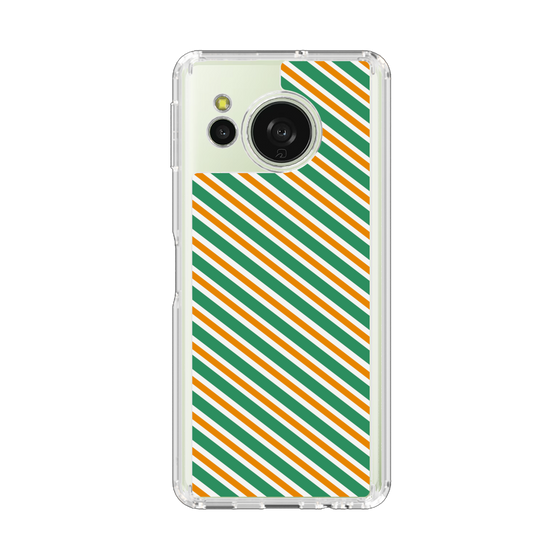 Slim Protection Case［ Small Stripe - Green × Orange ］