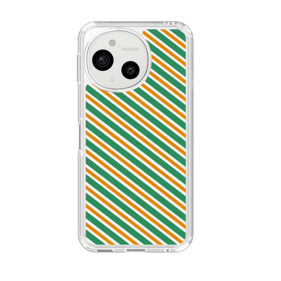 Slim Protection Case［ Small Stripe - Green × Orange ］