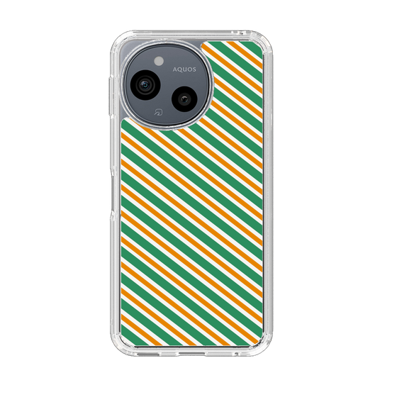 Slim Protection Case［ Small Stripe - Green × Orange ］