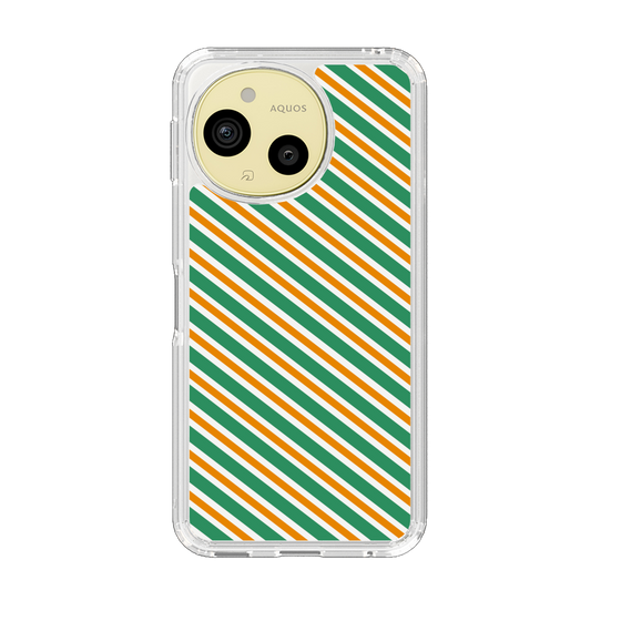 Slim Protection Case［ Small Stripe - Green × Orange ］