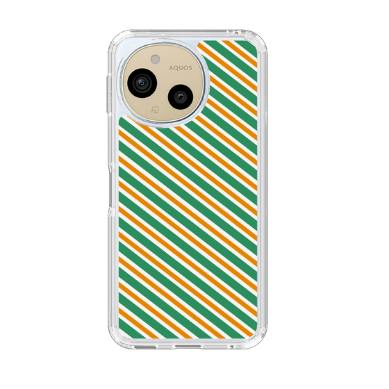 Slim Protection Case［ Small Stripe - Green × Orange ］