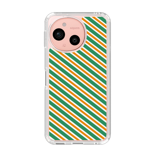 Slim Protection Case［ Small Stripe - Green × Orange ］