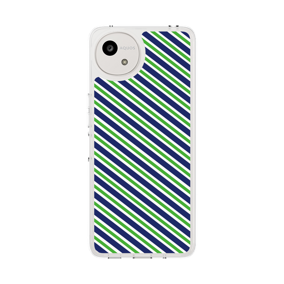 Slim Protection Case［ Small Stripe - Navy × Green ］