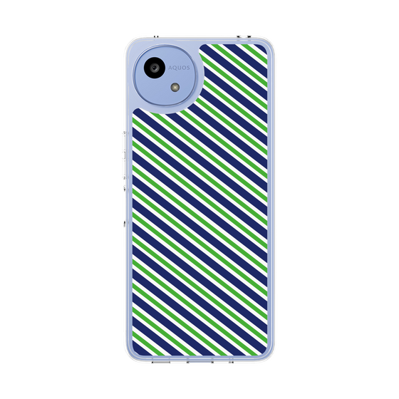 Slim Protection Case［ Small Stripe - Navy × Green ］