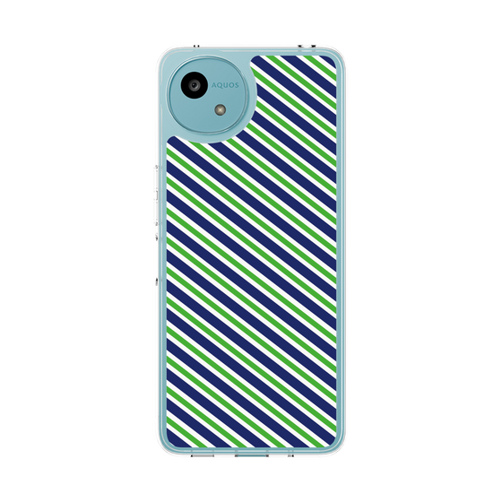 Slim Protection Case［ Small Stripe - Navy × Green ］
