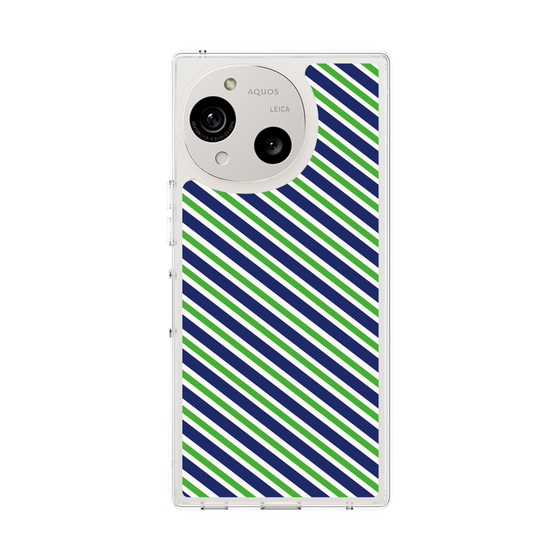 Slim Protection Case［ Small Stripe - Navy × Green ］