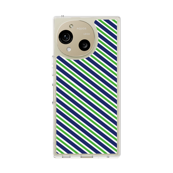 Slim Protection Case［ Small Stripe - Navy × Green ］