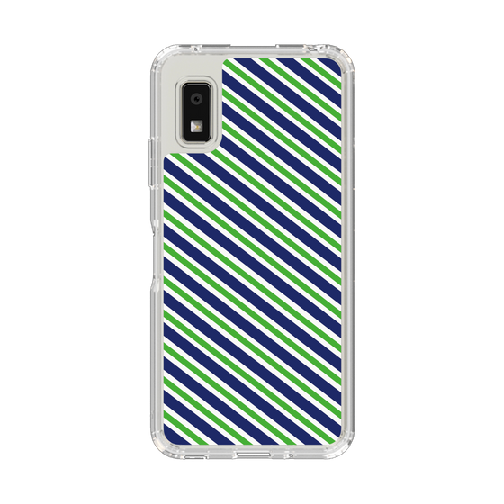 Slim Protection Case［ Small Stripe - Navy × Green ］