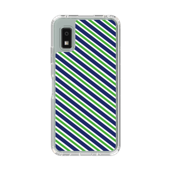 Slim Protection Case［ Small Stripe - Navy × Green ］