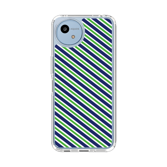 Slim Protection Case［ Small Stripe - Navy × Green ］