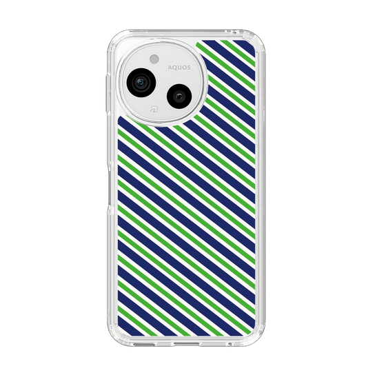 Slim Protection Case［ Small Stripe - Navy × Green ］