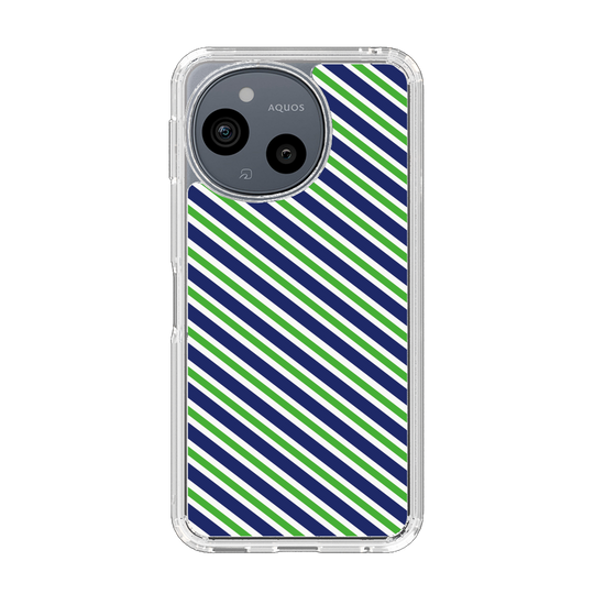 Slim Protection Case［ Small Stripe - Navy × Green ］