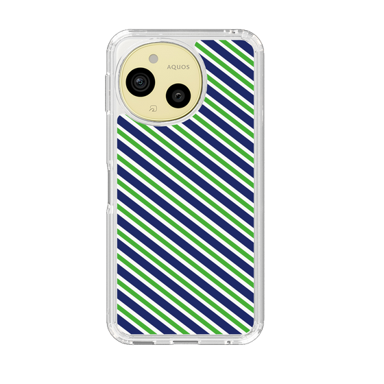 Slim Protection Case［ Small Stripe - Navy × Green ］