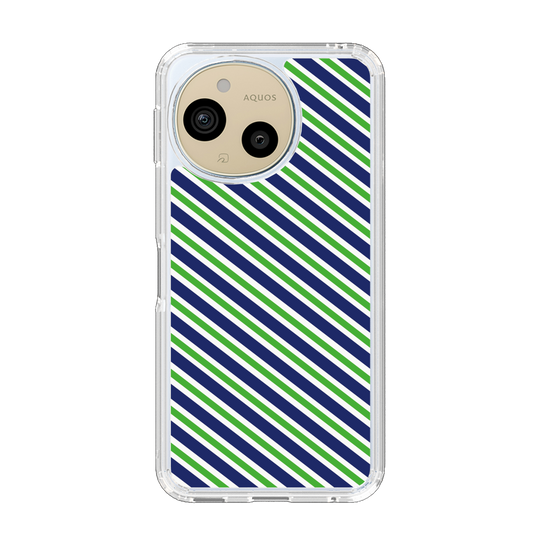 Slim Protection Case［ Small Stripe - Navy × Green ］