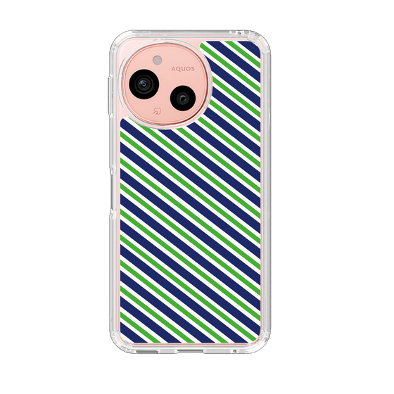 Slim Protection Case［ Small Stripe - Navy × Green ］