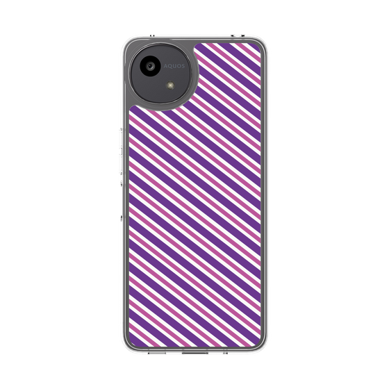 Slim Protection Case［ Small Stripe - Purple × Pink ］