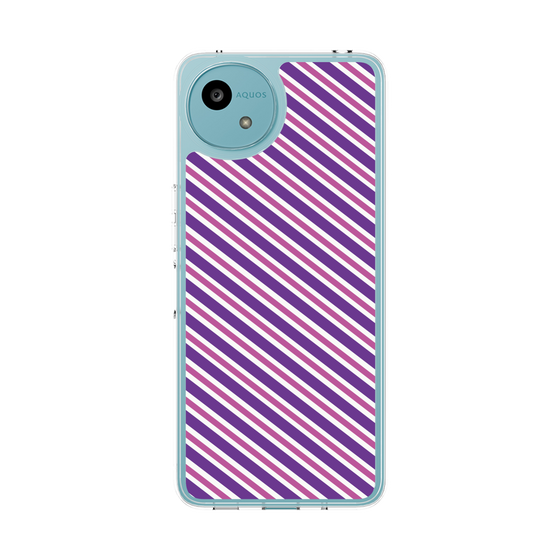 Slim Protection Case［ Small Stripe - Purple × Pink ］
