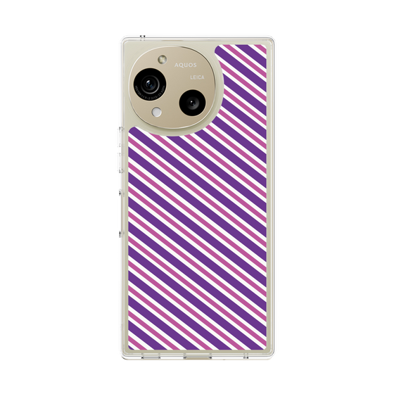 Slim Protection Case［ Small Stripe - Purple × Pink ］