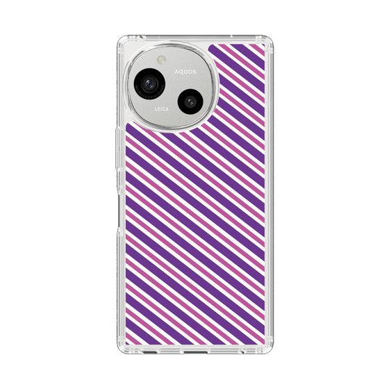 Slim Protection Case［ Small Stripe - Purple × Pink ］