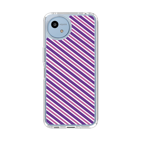Slim Protection Case［ Small Stripe - Purple × Pink ］
