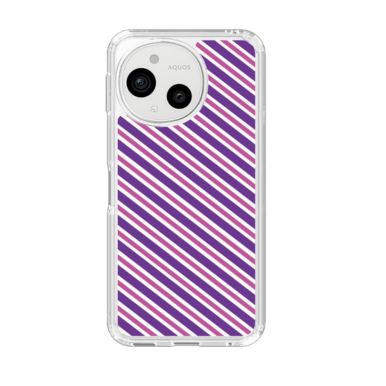 Slim Protection Case［ Small Stripe - Purple × Pink ］