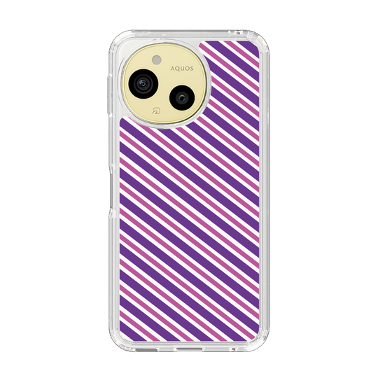 Slim Protection Case［ Small Stripe - Purple × Pink ］