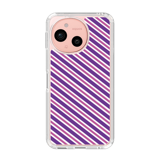 Slim Protection Case［ Small Stripe - Purple × Pink ］