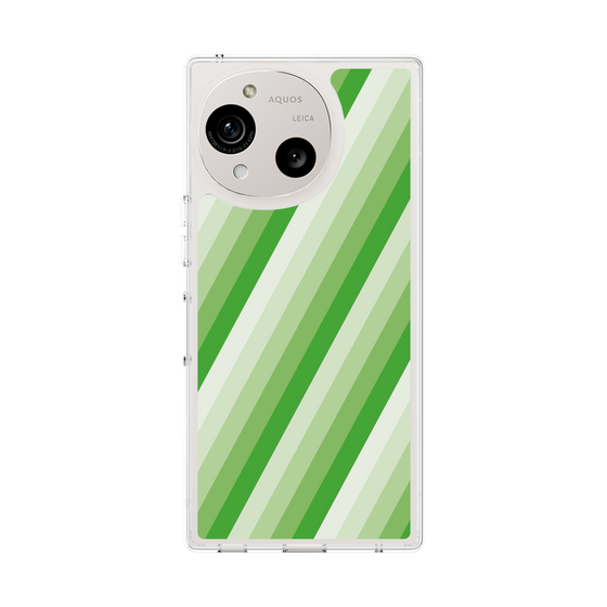 Slim Protection Case［ Middle Stripe - Green ］