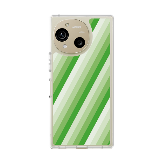 Slim Protection Case［ Middle Stripe - Green ］
