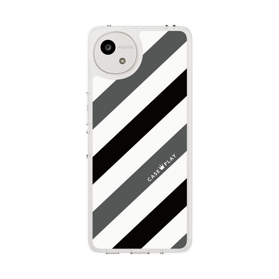 Slim Protection Case［ Big Stripe - Black × Gray ］