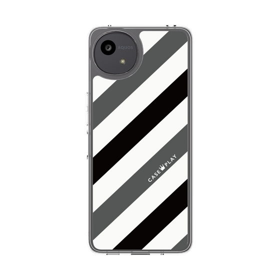 Slim Protection Case［ Big Stripe - Black × Gray ］