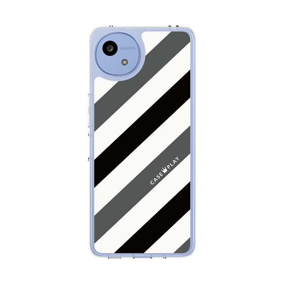 Slim Protection Case［ Big Stripe - Black × Gray ］