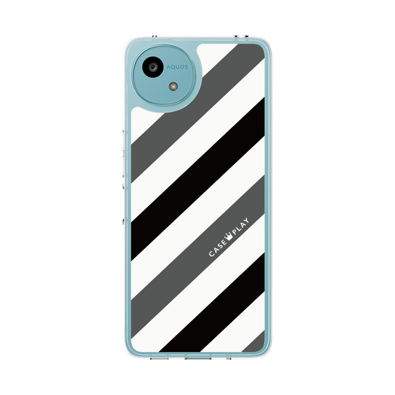 Slim Protection Case［ Big Stripe - Black × Gray ］