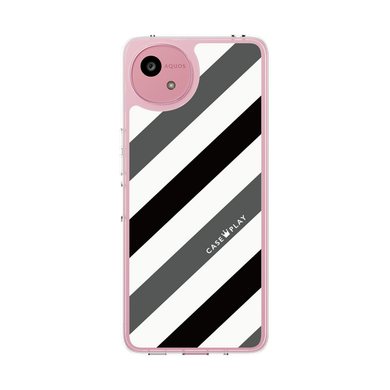 Slim Protection Case［ Big Stripe - Black × Gray ］