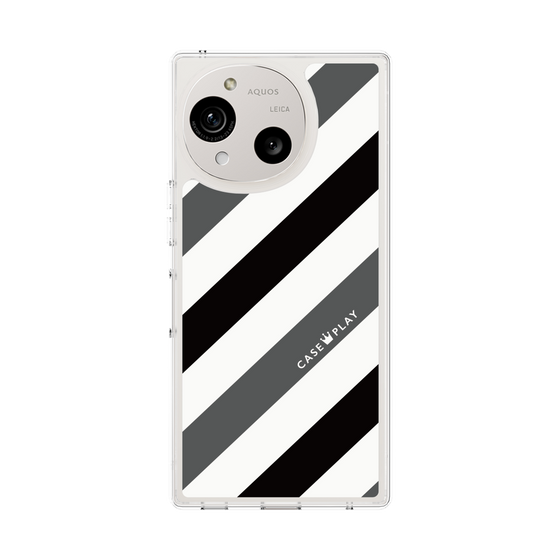Slim Protection Case［ Big Stripe - Black × Gray ］
