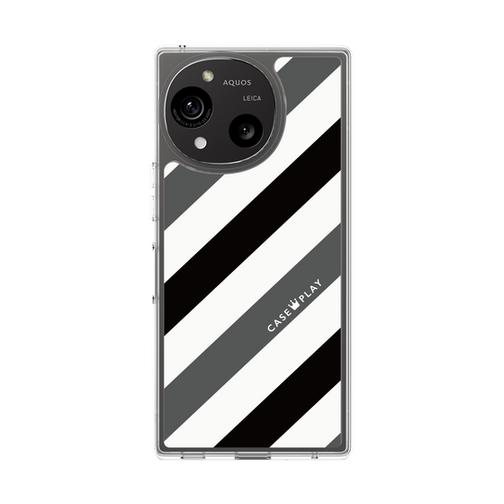 Slim Protection Case［ Big Stripe - Black × Gray ］