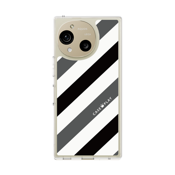 Slim Protection Case［ Big Stripe - Black × Gray ］