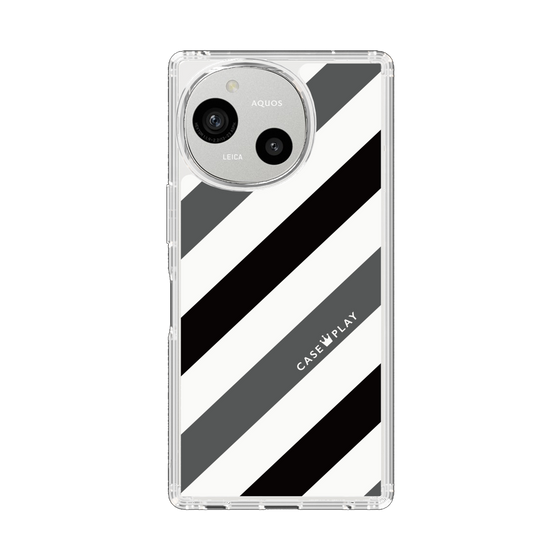 Slim Protection Case［ Big Stripe - Black × Gray ］