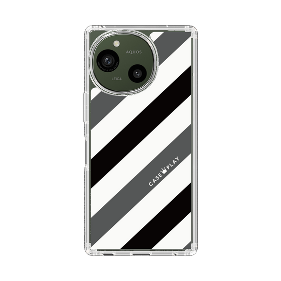 Slim Protection Case［ Big Stripe - Black × Gray ］