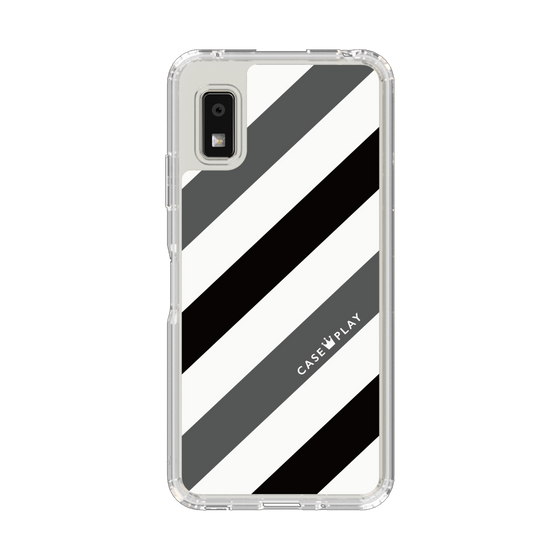 Slim Protection Case［ Big Stripe - Black × Gray ］