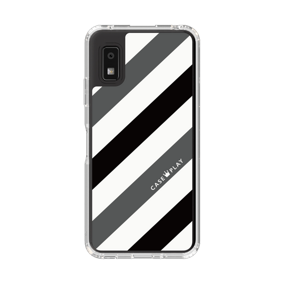 Slim Protection Case［ Big Stripe - Black × Gray ］