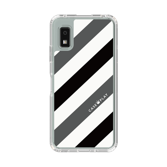 Slim Protection Case［ Big Stripe - Black × Gray ］