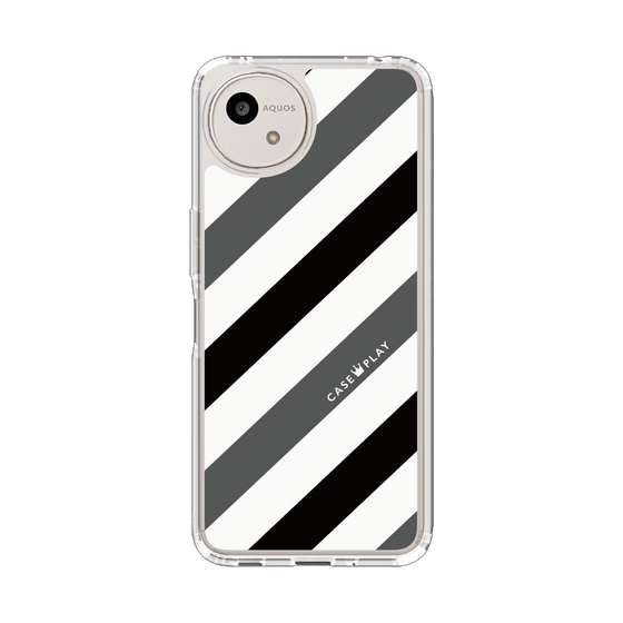 Slim Protection Case［ Big Stripe - Black × Gray ］