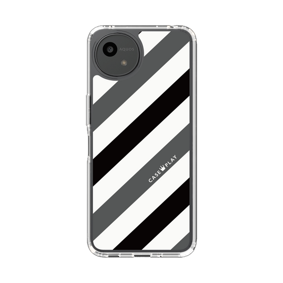 Slim Protection Case［ Big Stripe - Black × Gray ］