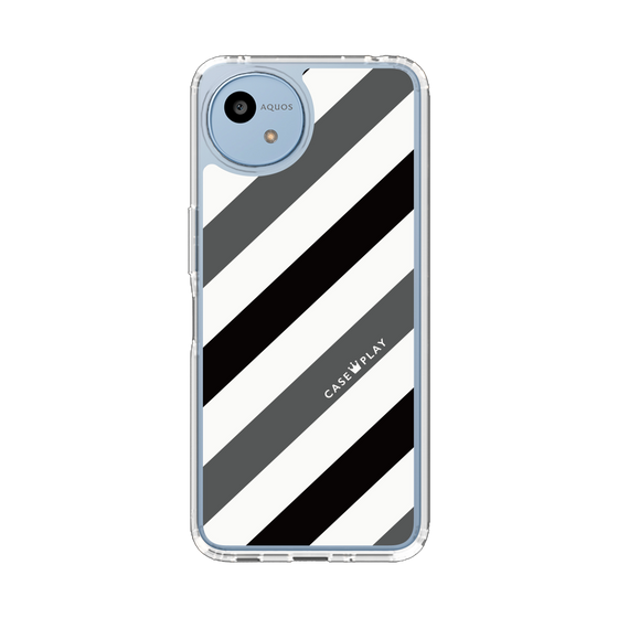 Slim Protection Case［ Big Stripe - Black × Gray ］