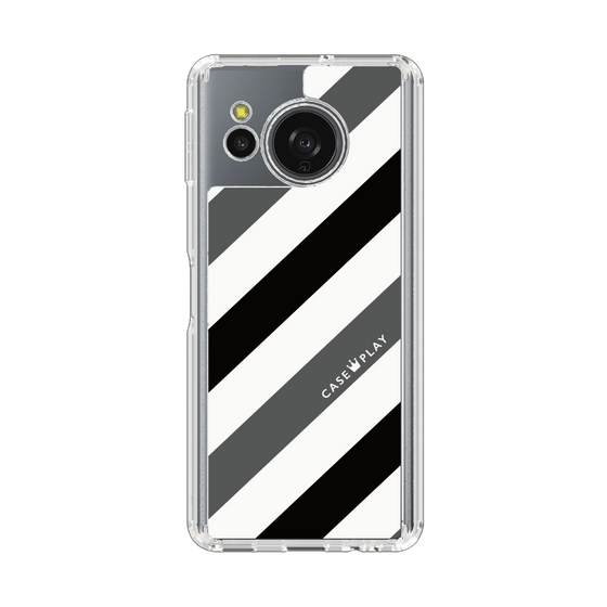 Slim Protection Case［ Big Stripe - Black × Gray ］